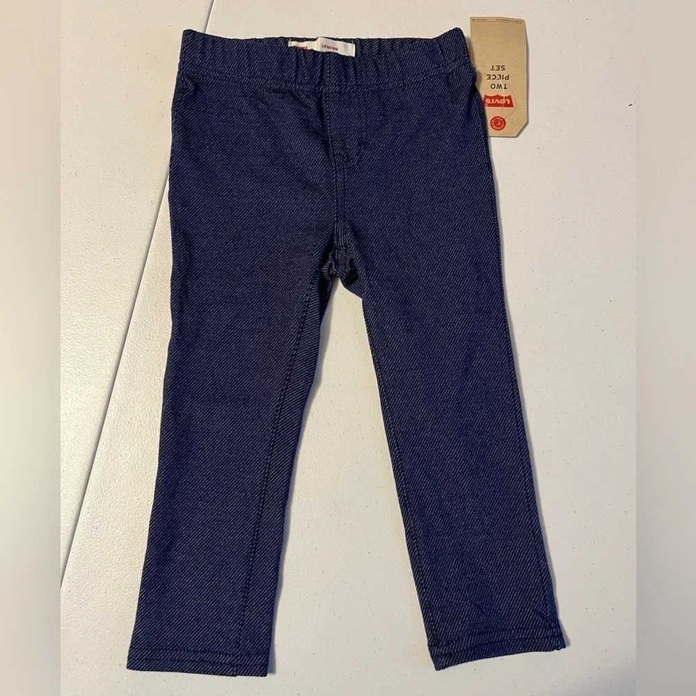 Levi’s t shirt. 3T, (nwot)Crown & Ivy pants,24mo